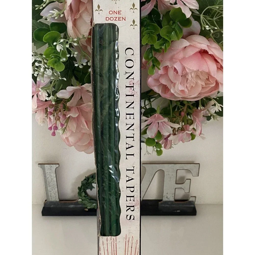Slim Taper‎ Candles Green Yellow Columbia Continental Tapers 15